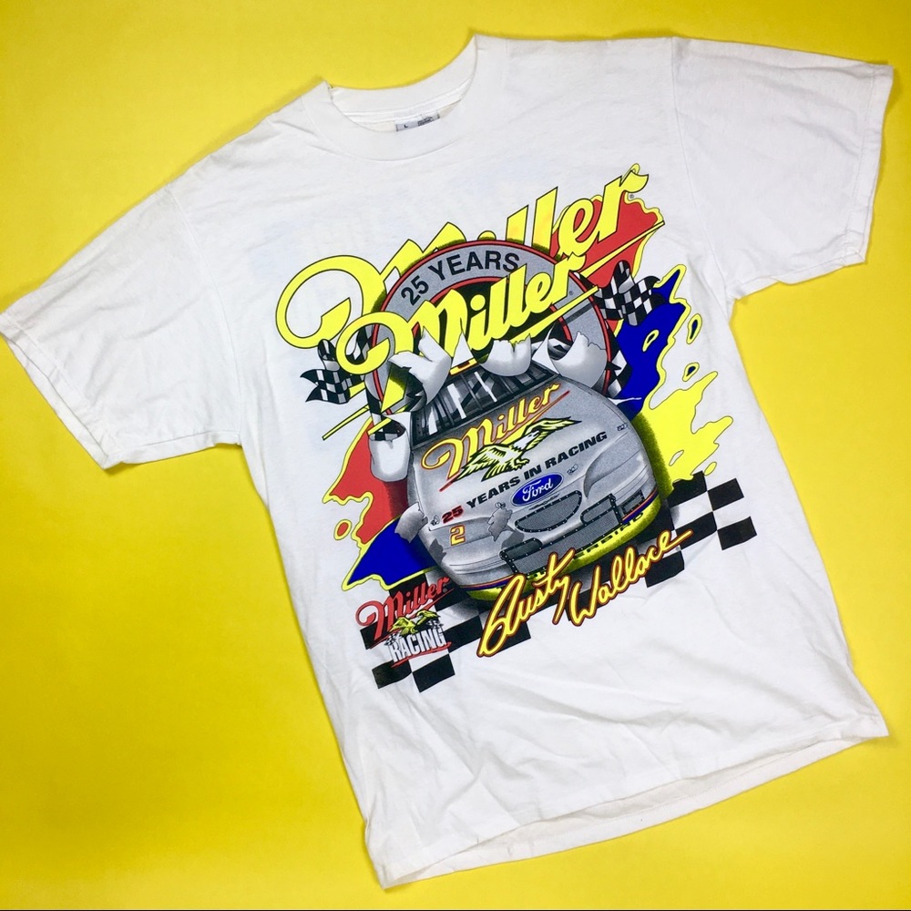 Vintage Rusty Wallace nascar Miller shirt LG